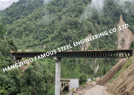 중국 200개의 이중 타입 차선 철강 베일리식 조립교 50 톤 부하 용량 직류 전기로 자극된 건설 협력 업체