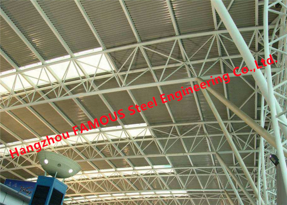 중국 ETFE PTFE 코팅된 경기장 얇은막 구조용 강철 구성 지붕 트러스 덮개 미국 유럽 규격 협력 업체