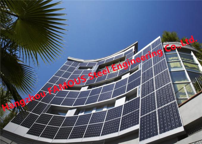 통합된 광기전 모듈 시스템을 구축하는 태양 동력이 공급된 BIPV 유리 커튼 월 0